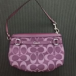 Coach purple signature wristlet
